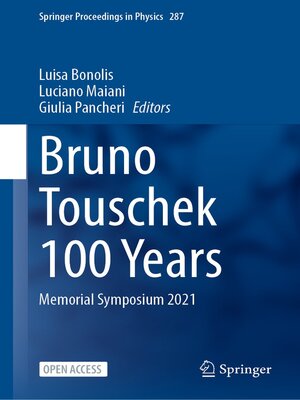 cover image of Bruno Touschek 100 Years